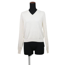 Load image into Gallery viewer, HERMES long sleeve knit Size 36 Ivory Silk54% Rayon32% Cotton7% Nylon5% Polyurethane2%