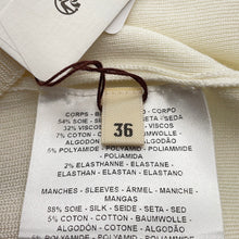 Load image into Gallery viewer, HERMES long sleeve knit Size 36 Ivory Silk54% Rayon32% Cotton7% Nylon5% Polyurethane2%