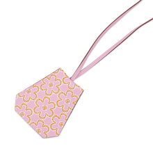 Load image into Gallery viewer, HERMES Clochette Long Necklace Lucky Daisy Mauve Sylvestre/Cuivre/White Swift Leather Metal