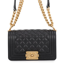 Load image into Gallery viewer, CHANEL Boy Chanel ChainShoulder Bag BlackA67085 Caviar Leather Size 20