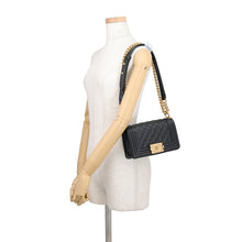 Load image into Gallery viewer, CHANEL Boy Chanel ChainShoulder Bag BlackA67085 Caviar Leather Size 20