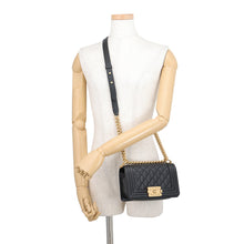 Load image into Gallery viewer, CHANEL Boy Chanel ChainShoulder Bag BlackA67085 Caviar Leather Size 20