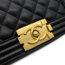 Load image into Gallery viewer, CHANEL Boy Chanel ChainShoulder Bag BlackA67085 Caviar Leather Size 20