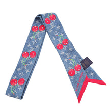 Load image into Gallery viewer, LOUIS VUITTON Bandeau LVx™ Monogram Denim Cherry Blue/RedM96390 Silk100%