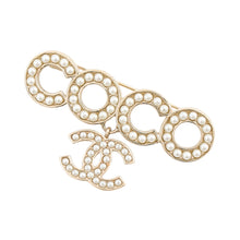 Load image into Gallery viewer, CHANEL Brooch CC Logo Faux PearlAB5646 Metal Faux Pearl