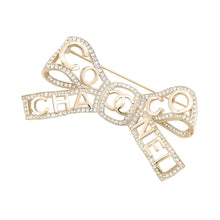 Load image into Gallery viewer, CHANEL Brooch Ribbon CC LogoAB4804 Metal Rhinestone