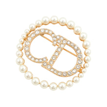 Load image into Gallery viewer, Dior Clair D Lune Brooch Metal Faux Pearl Rhinestone