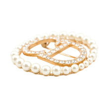 Load image into Gallery viewer, Dior Clair D Lune Brooch Metal Faux Pearl Rhinestone