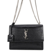 Load image into Gallery viewer, SAINT LAURENT PARIS Sunset ChainShoulder Bag Black442906DND0N1000 Embossed Leather Size Medium