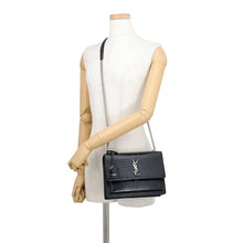 Load image into Gallery viewer, SAINT LAURENT PARIS Sunset ChainShoulder Bag Black442906DND0N1000 Embossed Leather Size Medium