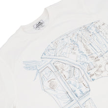 将图像加载到图库查看器中,HERMES T-shirt by Quadrige Size L WhiteH667800HA90LA Cotton100%