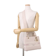 Load image into Gallery viewer, Dior Lady D-Light Houndstooth 2-Way Bag Rose De VanM0565OZAF_M912 Canvas Size Medium