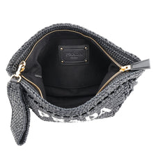 Load image into Gallery viewer, PRADA Raffia Envelope Handbag Black1BF129.2A2T Raffia