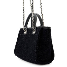 Load image into Gallery viewer, CHANEL Deauville Shopping Tote Black Canvas Leather Size Mini