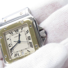 将图像加载到图库查看器中,CARTIER Santos Galve LM H41mm×W29mm Stainless Steel K18YG Ivory DialW20011C4