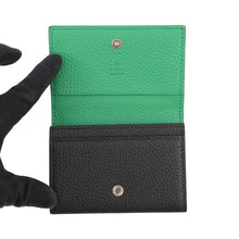 将图像加载到图库查看器中,GUCCI GUCCI Logo Card Case Black/Green771152 Leather