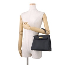 将图像加载到图库查看器中,HERMES Kelly Retourne Black Togo Leather Size 25