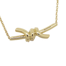 Load image into Gallery viewer, TIFFANY&Co. Knot Diamond Necklace Size Small75123582 18K Yellow Gold