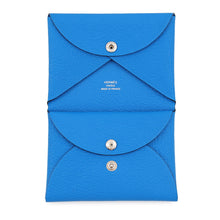 Load image into Gallery viewer, HERMES Calvi Duo Blue Hydra Chevre Myzore Goatskin