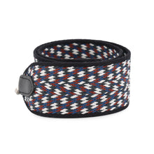 Load image into Gallery viewer, HERMES Bandouliere Sangle Caval Black/White/Blue Canvas Swift Leather