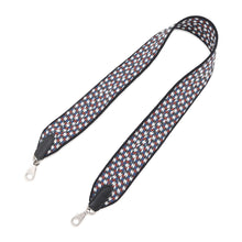 Load image into Gallery viewer, HERMES Bandouliere Sangle Caval Black/White/Blue Canvas Swift Leather
