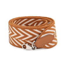 Load image into Gallery viewer, HERMES BandouliereSangle Zig Zag Gold/Ecru Canvas Swift Leather