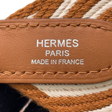 Load image into Gallery viewer, HERMES BandouliereSangle Zig Zag Gold/Ecru Canvas Swift Leather