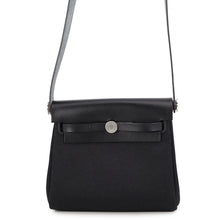 Load image into Gallery viewer, HERMES Herbag zip Black Toile H Vache Hunter Leather Size Mini