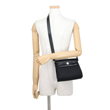 Load image into Gallery viewer, HERMES Herbag zip Black Toile H Vache Hunter Leather Size Mini