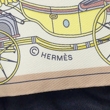 Load image into Gallery viewer, HERMES Twilly History of horse carriages Les Voitures Nouvelles Vert Amandes/Blue Gacier/Beige Silk100%