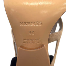 Load image into Gallery viewer, HERMES Sandals Lipari 70 Beige・Camel Chevre Leather・Velour Size 36