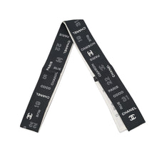 Load image into Gallery viewer, CHANEL Scarf Icon motif CC logo Black/White Silk100%