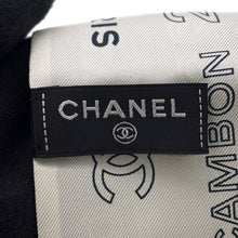 Load image into Gallery viewer, CHANEL Scarf Icon motif CC logo Black/White Silk100%