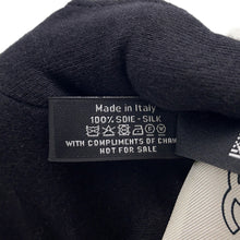 Load image into Gallery viewer, CHANEL Scarf Icon motif CC logo Black/White Silk100%