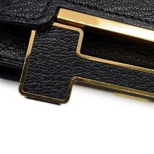 将图像加载到图库查看器中,HERMES Geta Black Chevre Myzore Goatskin
