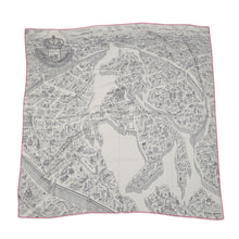 Load image into Gallery viewer, HERMES Giant Square Nouvelle Cité Cavallière Size 140 White/Grease/Rose Cashmere Silk