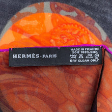 将图像加载到图库查看器中,HERMES Silk Muslin Long Stole Borduk Black/Orange/Multicolor Silk100%