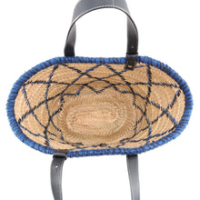 Load image into Gallery viewer, LOEWE William De Morgan Collaboration Animal Basket Bag Natural/Blue/Navy Raffia Leather Size Large