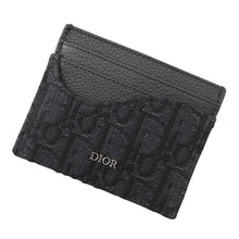 Load image into Gallery viewer, Dior Saddle Card Holder Black/Gray2ADCH164YKS Calf Leather/Oblique Jacquard