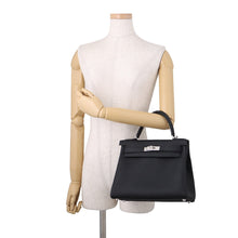 将图像加载到图库查看器中,HERMES Kelly Retourne Black Togo Leather Size 28