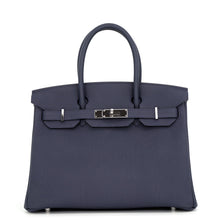 将图像加载到图库查看器中,HERMES Birkin Blue Nuit Togo Leather Size 30