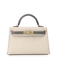 Load image into Gallery viewer, HERMES Mini Kelly 2 SPO Craie/Gris Meyer Epsom