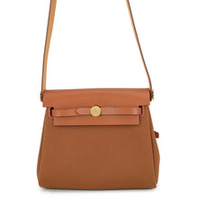 Load image into Gallery viewer, HERMES Herbag zip Fauve Toile Military Vache Hunter Leather Size Mini
