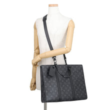 Load image into Gallery viewer, LOUIS VUITTON Sac Plat / Horizontal Zip NoirM45265 Monogram Eclipse