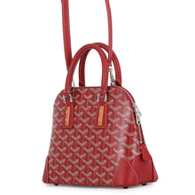 Load image into Gallery viewer, GOYARD Vendome Handbag Red PVC Calf Leather Wood Size Mini