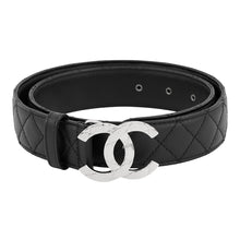 Load image into Gallery viewer, CHANEL CC Logo Belt BlackAAA811 Lambskin Metal Size 75/30