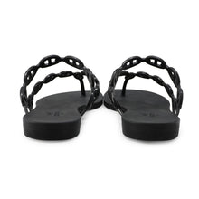 Load image into Gallery viewer, HERMES Island Sandals Black Rubber Size 38