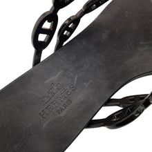 Load image into Gallery viewer, HERMES Island Sandals Black Rubber Size 38