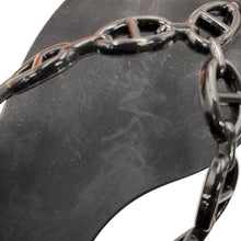 Load image into Gallery viewer, HERMES Island Sandals Black Rubber Size 38