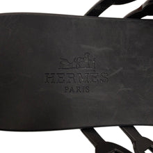 Load image into Gallery viewer, HERMES Island Sandals Black Rubber Size 38